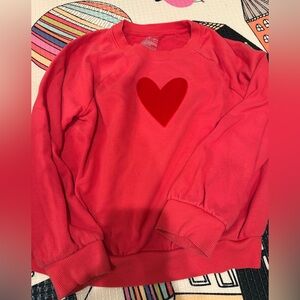 Cat & Jack Pink Sweatshirt Fleece with Velvet Heart Design